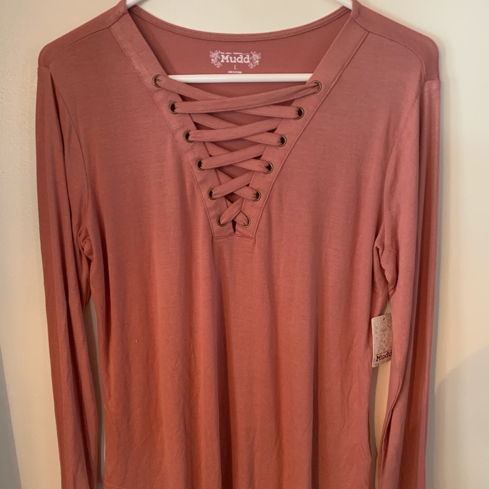 Mudd lace up shirt, size L